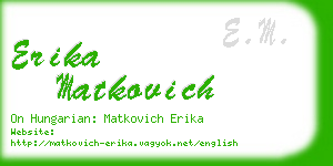 erika matkovich business card